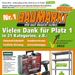 Globus Baumarkt Prospekt - Angebote ab 26.09.