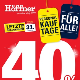 Höffner Prospekt - 40% Personal-Kauf Rabatt.
