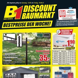 B1 Discount Baumarkt Prospekt - Angebote ab 13.08.