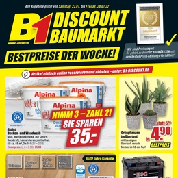 B1 Discount Baumarkt Prospekt - Angebote ab 22.01.